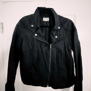 Black cotton waist length jacket